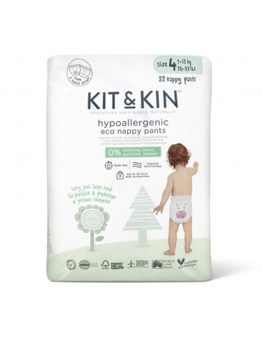 Scutece Hipoalergenice Eco Kit&Kin Pull Up Maxi, Marimea 4