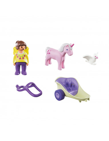 Playmobil - 1.2.3 Zana Cu Trasura Si Unicorn,70401