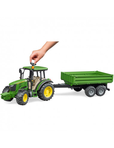 Bruder - Tractor John Deere 5115M Cu Remorca Basculabila,BR02108
