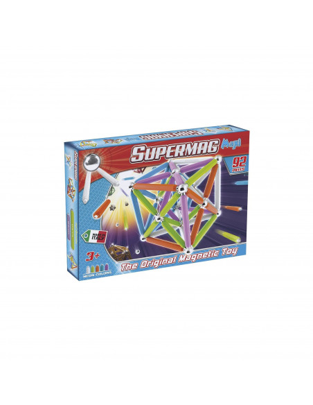 Supermag Maxi Neon - Set Constructie 92 Piese,SM0100