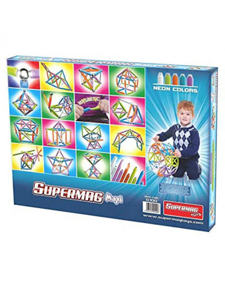 Supermag Maxi Neon - Set Constructie 92 Piese,SM0100