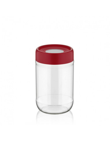 BORCAN DEPOZITARE STICLA CU CAPAC, 660 ML ROSU, COOKING BY
