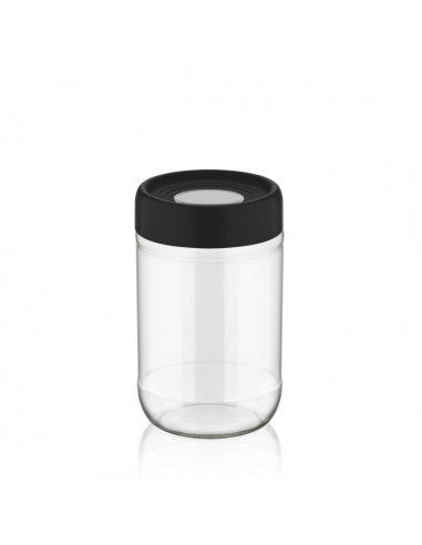 BORCAN DEPOZITARE STICLA CU CAPAC, 660 ML NEGRU, COOKING BY