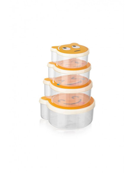 SET 4 CASEROLE CU CAPAC, PLASTIC, SMILEY, ART OF DINING BY
