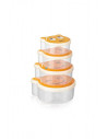 SET 4 CASEROLE CU CAPAC, PLASTIC, SMILEY, ART OF DINING BY