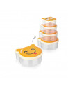 SET 4 CASEROLE CU CAPAC, PLASTIC, SMILEY, ART OF DINING BY