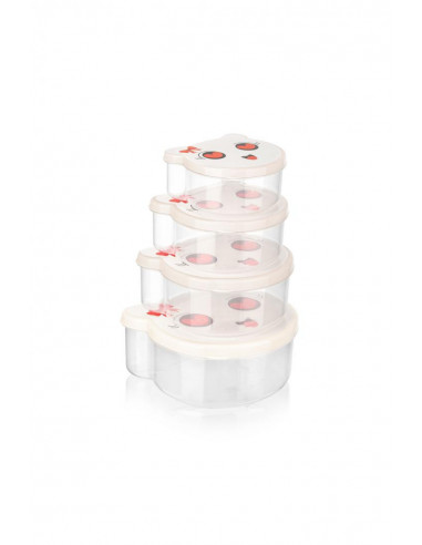 SET 4 CASEROLE CU CAPAC, PLASTIC, PUCCA, ART OF DINNING BY