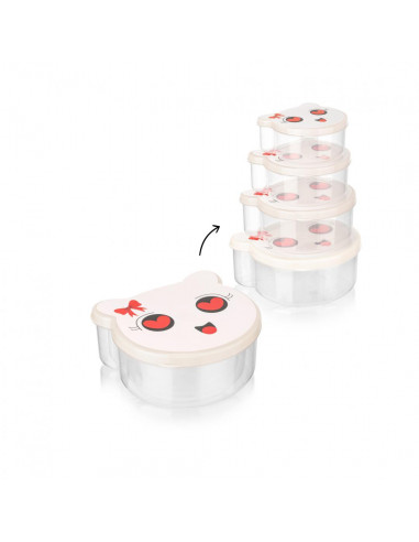 SET 4 CASEROLE CU CAPAC, PLASTIC, PUCCA, ART OF DINNING BY