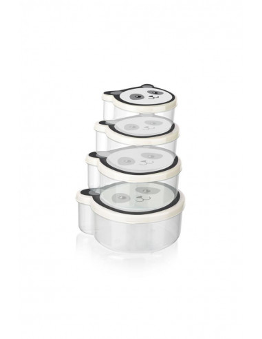 SET 4 CASEROLE CU CAPAC, PLASTIC, BEAR, ART OF DINING BY