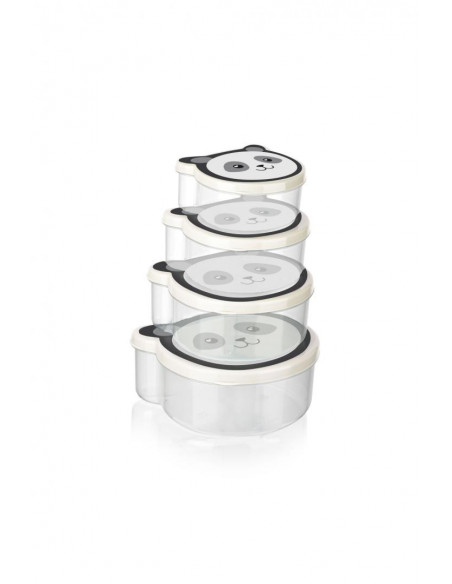 SET 4 CASEROLE CU CAPAC, PLASTIC, BEAR, ART OF DINING BY