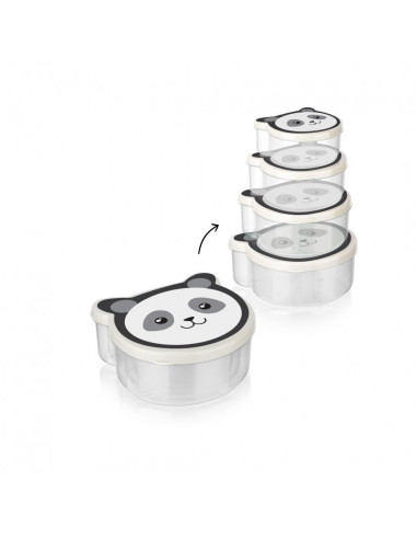 SET 4 CASEROLE CU CAPAC, PLASTIC, BEAR, ART OF DINING BY