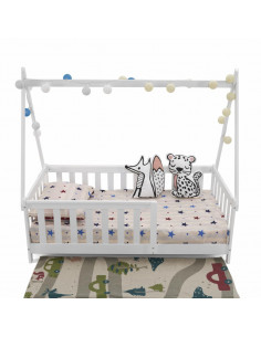 Pat casuta, alb 147.5x75cm,UMPC-6256W 2