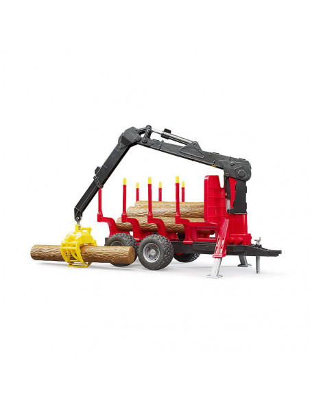 Bruder - Remorca Forestiera Cu Macara De Incarcare Si 4