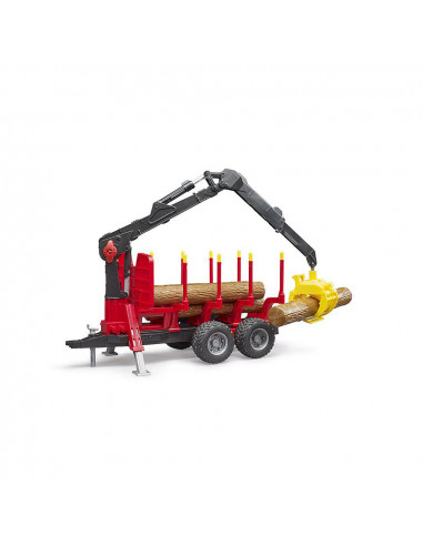 Bruder - Remorca Forestiera Cu Macara De Incarcare Si 4