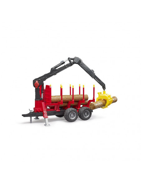 Bruder - Remorca Forestiera Cu Macara De Incarcare Si 4