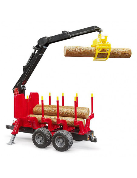 Bruder - Remorca Forestiera Cu Macara De Incarcare Si 4