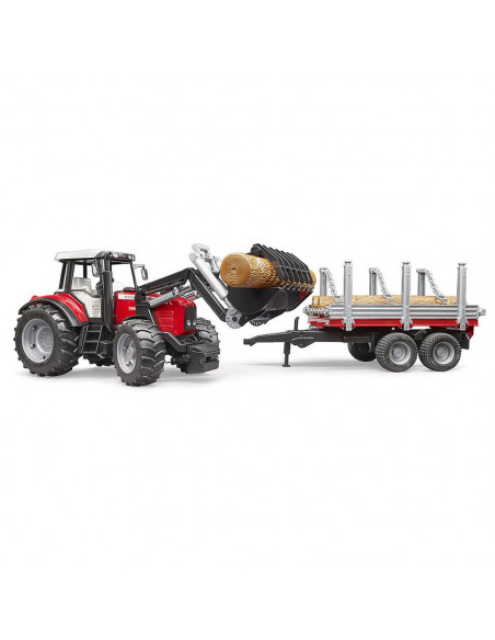 Bruder - Tractor Massey Ferguson 7480 Cu Incarcator Frontal Si