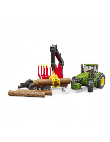 Bruder - Tractor John Deere 7930 Cu Remorca Forestiera Si 4