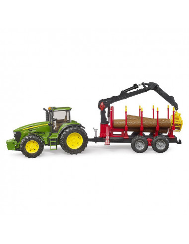 Bruder - Tractor John Deere 7930 Cu Remorca Forestiera Si 4