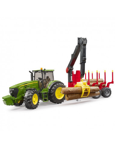 Bruder - Tractor John Deere 7930 Cu Remorca Forestiera Si 4