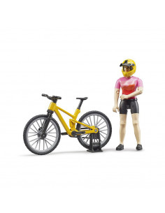 Bruder - Figurina Ciclista Cu Bicicleta De Munte,BR63111