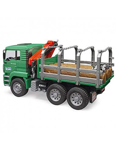 Bruder - Camion Lemne Man Tga Cu Macara De Incarcare Si 3