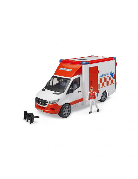 Bruder - Ambulanta Mercedes Benz Cu Sofer Si Sirena,BR02676