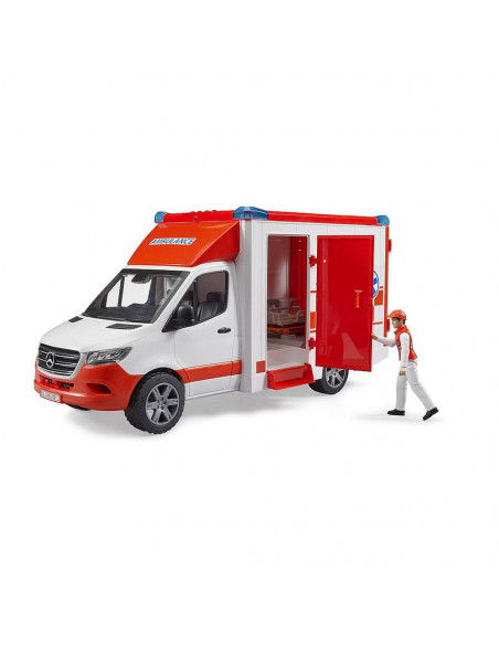 Bruder - Ambulanta Mercedes Benz Cu Sofer Si Sirena,BR02676