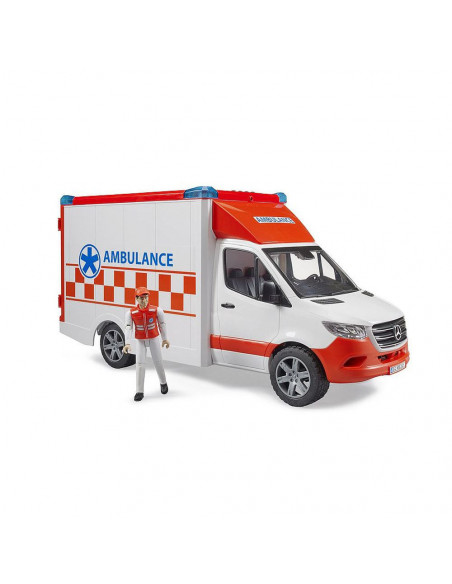 Bruder - Ambulanta Mercedes Benz Cu Sofer Si Sirena,BR02676
