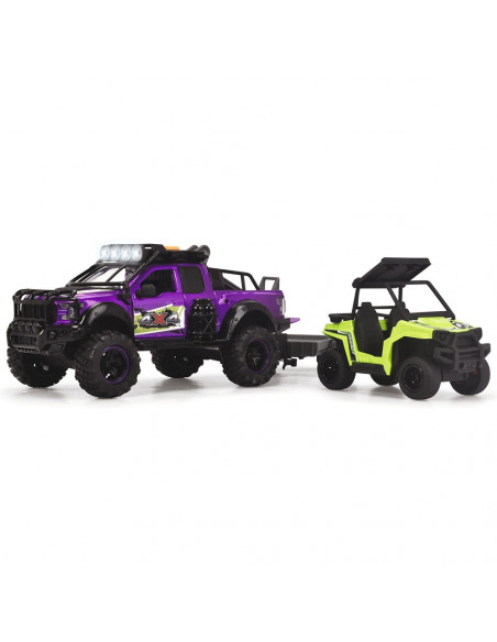 Set Dickie Toys Country Trail 2 masinute, motocicleta, figurina