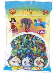 Margele de calcat HAMA MIDI mix 6 culori transparente cu