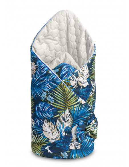 Paturica nou-nascut Sensillo Velvet Wrap Albastra Papagali