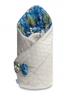 Paturica nou-nascut Sensillo Velvet Wrap Albastra Papagali 2