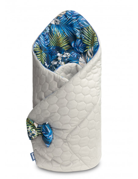 Paturica nou-nascut Sensillo Velvet Wrap Albastra Papagali