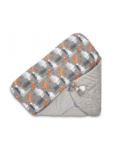 Paturica nou-nascut Sensillo Velvet Wrap Gri Munti 75x75