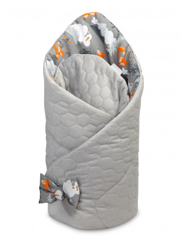 Paturica nou-nascut Sensillo Velvet Wrap Gri Munti 75x75