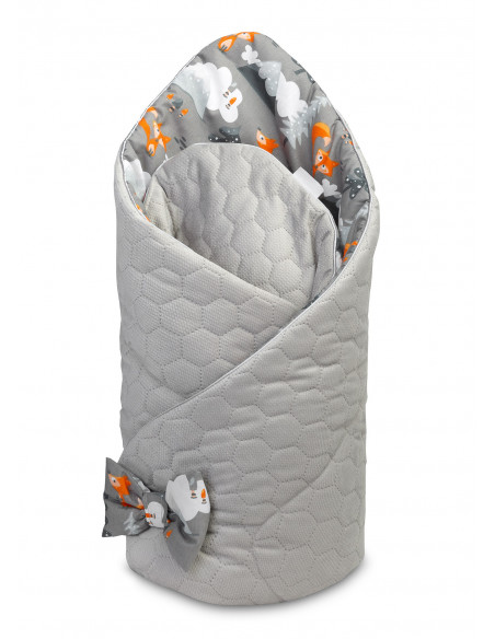 Paturica nou-nascut Sensillo Velvet Wrap Gri Munti 75x75