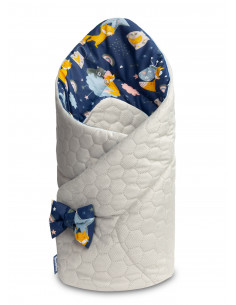 Paturica nou-nascut Sensillo Velvet Wrap Albastra Vulpi 75x75 2