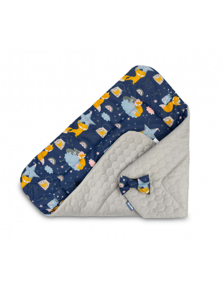 Paturica nou-nascut Sensillo Velvet Wrap Albastra Vulpi 75x75