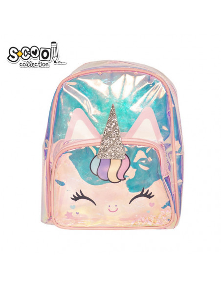 Ghiozdan gradinita transparent UNICORN, 24x30x11 cm -