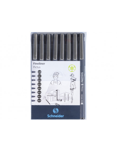 Fineliner Schneider Pictus 8 buc/portofel,LIN072 Fineliner Schneider Pictus 8 buc/portofel,LIN072
