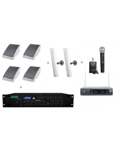 Pachet Sonorizare Biserica 120W Interior / Exterior cu Microfon