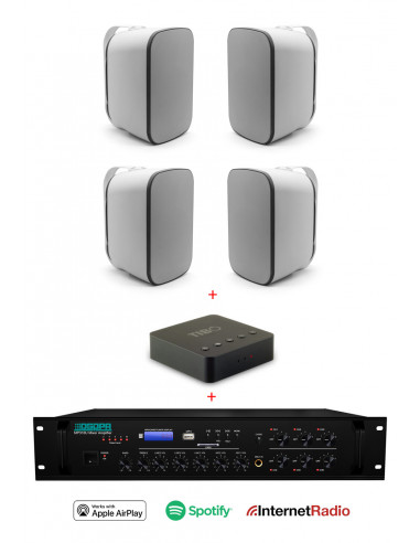 Pachet Sonorizare Terasa IP65 cu streaming wireless, Internet