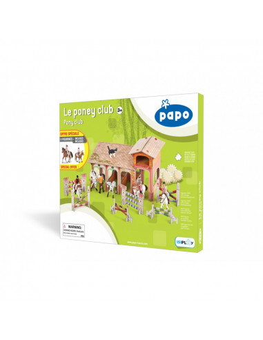 Papo Figurina Set Poney Club-boxa Carton+4 Figurine,Papo80310