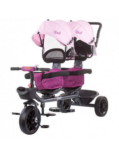 Tricicleta gemeni Chipolino Duet peony pink,TRKDU0213PP
