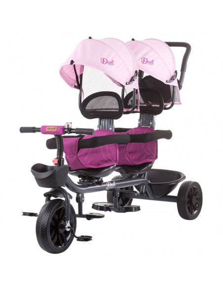 Tricicleta gemeni Chipolino Duet peony pink,TRKDU0213PP