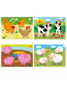 Set 4 puzzle-uri Animale de la ferma (4, 6, 8, 12 piese),1003913