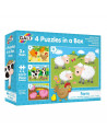 Set 4 puzzle-uri Animale de la ferma (4, 6, 8, 12 piese),1003913