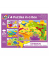 Set 4 puzzle-uri Dinozauri (12, 16, 20, 24 piese),1004735