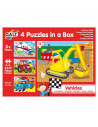 Set 4 puzzle-uri Vehicule (4, 6, 8, 12 piese),1004009